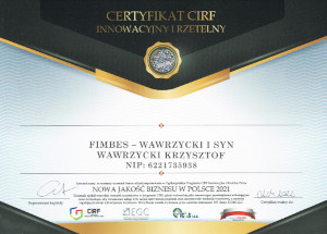 Certificate New Quality of Business in Poland